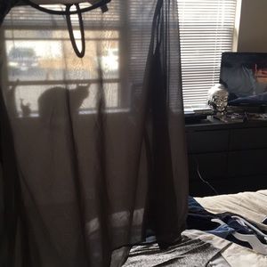 See through grey blouse